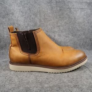 Casual Shoes Mens 9 Chelsea Ankle Boots Round Toe Pull On Classic Brown Comfort